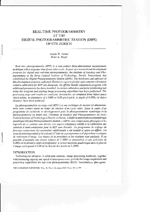 (PDF) Real-time photogrammetry at the Digital Photogrammetric Station ...
