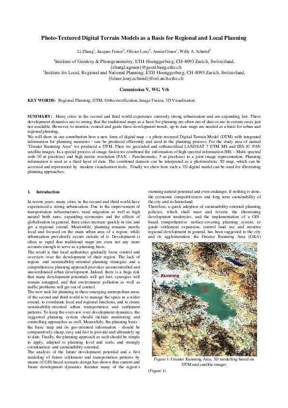 (PDF) PhotoTextured Digital Terrain Models as a Basis for Regional and