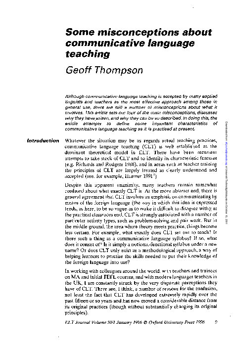 (PDF) Some misconceptions about communicative language teaching