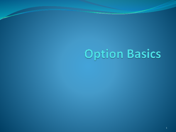 (PDF) Options Basics