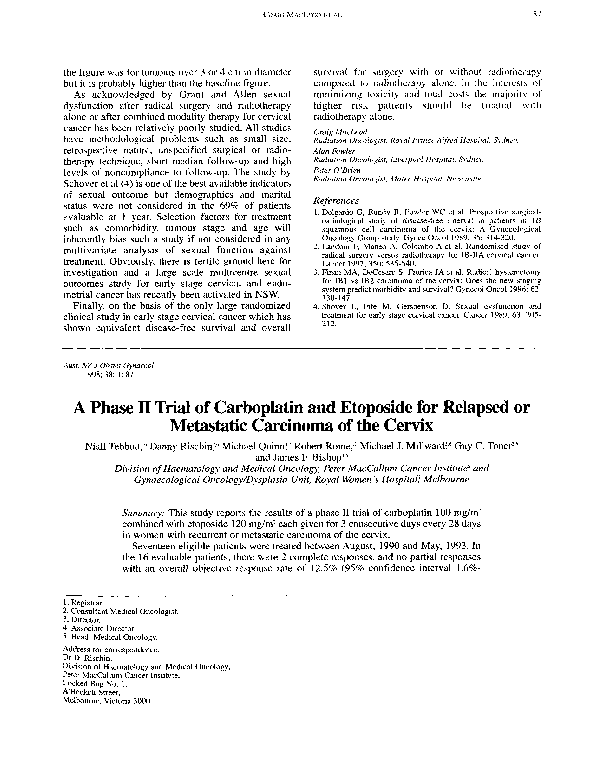 (PDF) A Phase II Trial of Carboplatin and Etoposide for Relapsed or ...