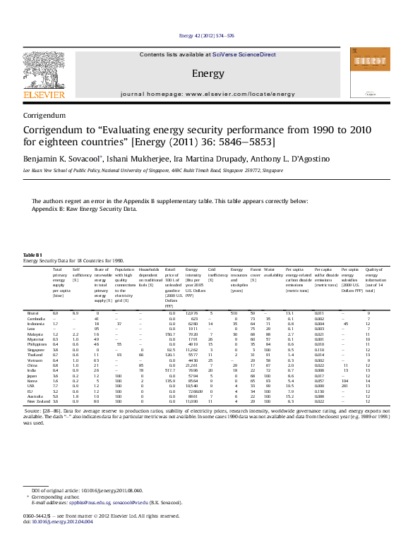 (PDF) Corrigendum to “Evaluating energy security performance from 1990 ...