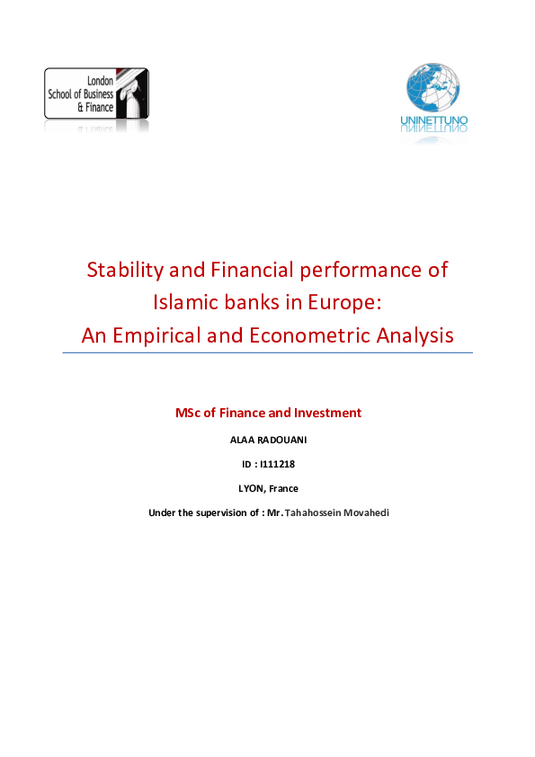 (PDF) Stability and Financial performance of Islamic banks in Europe ...
