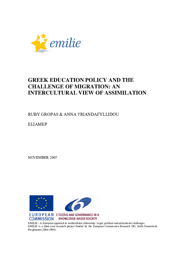 (PDF) Greek education policy and the challenge of migration: an ...