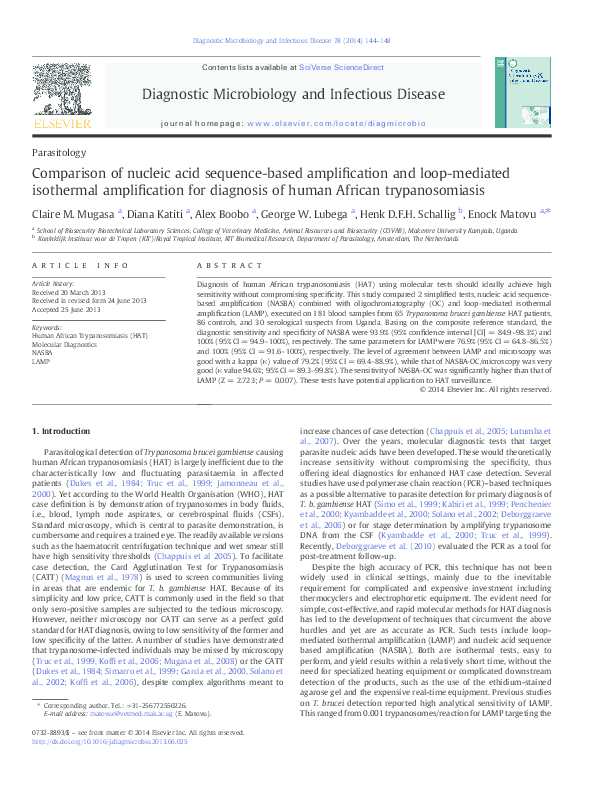 (PDF) Comparison of nucleic acid sequence-based amplification and loop ...