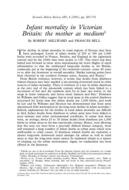 (PDF) Infant Mortality in Victorian Britain: The Mother as Medium