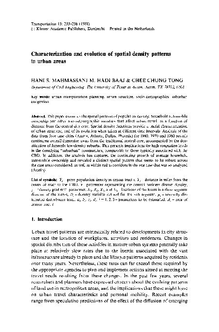 (PDF) Characterization and evolution of spatial density patterns in ...