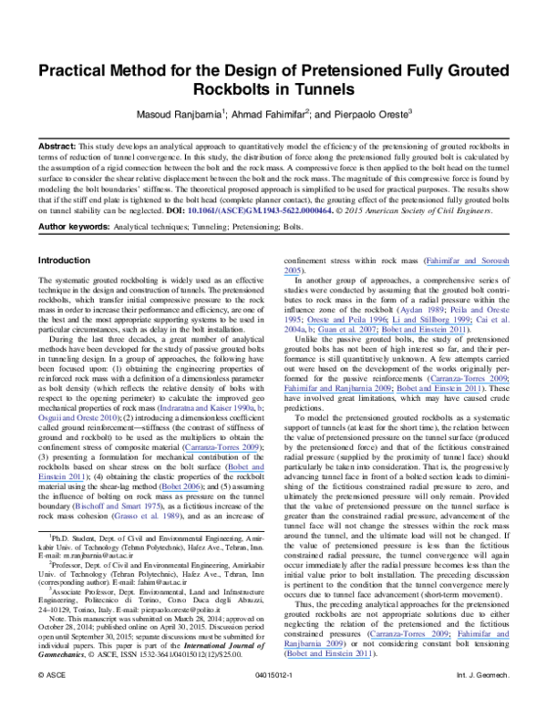 (PDF) Practical Method for the Design of Pretensioned Fully Grouted ...