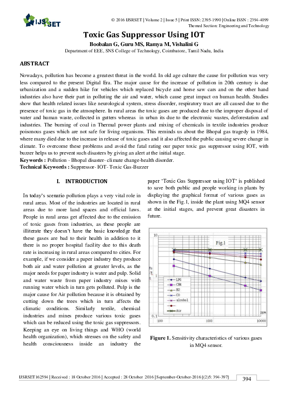 (PDF) Toxic Gas Suppressor Using IOT