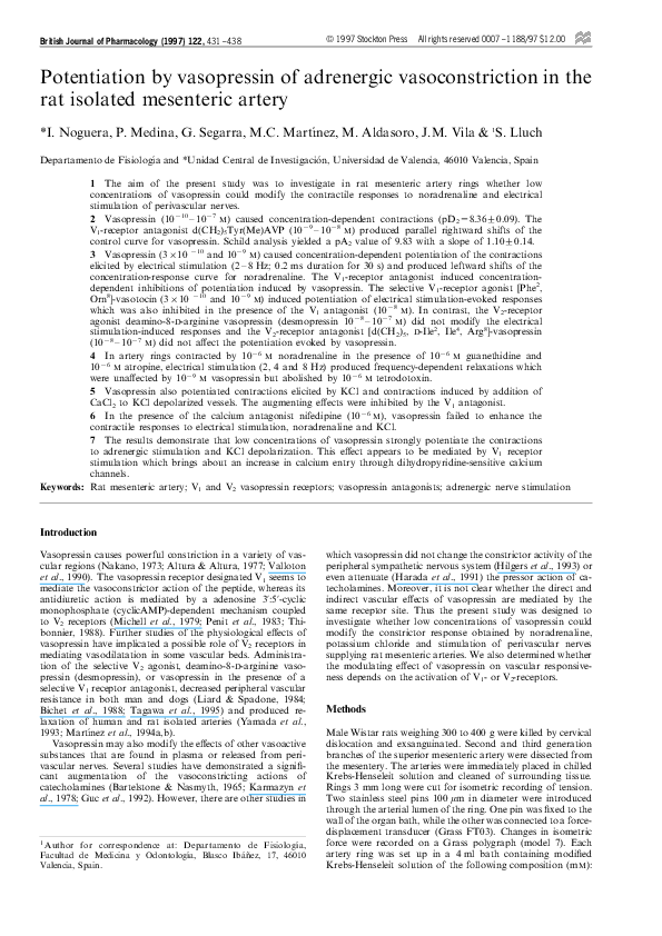 (PDF) Potentiation by vasopressin of adrenergic vasoconstriction in the ...