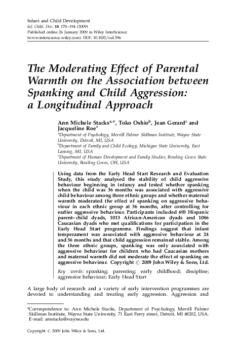 (PDF) The moderating effect of parental warmth on the association ...