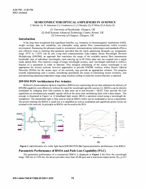 (PDF) Semiconductor Optical Amplifiers in avionics