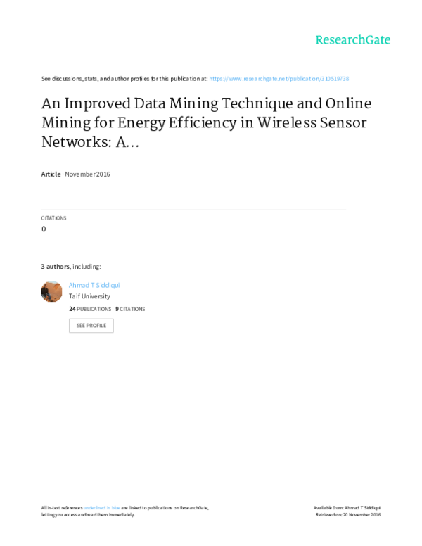 (PDF) An Improved Data Mining Technique and Online Mining for Energy ...