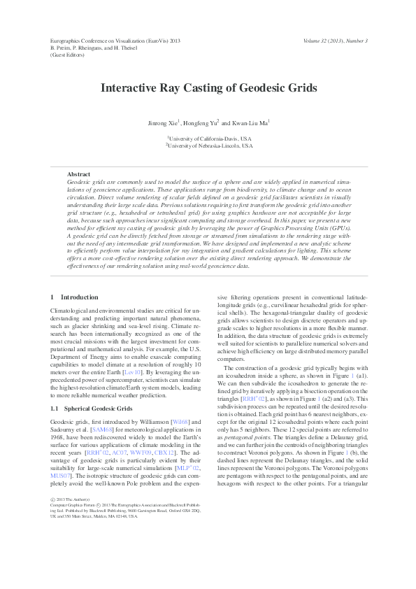(PDF) Interactive Ray Casting of Geodesic Grids