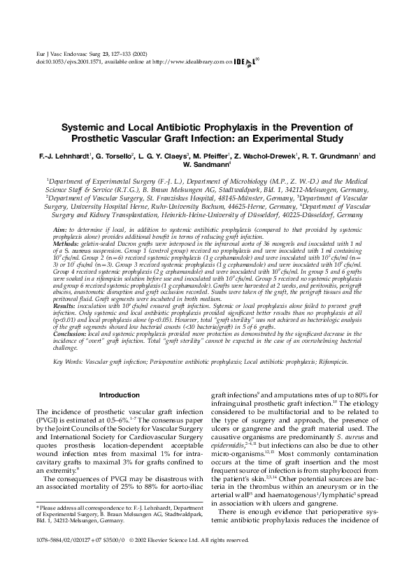 (PDF) Systemic and Local Antibiotic Prophylaxis in the Prevention of ...
