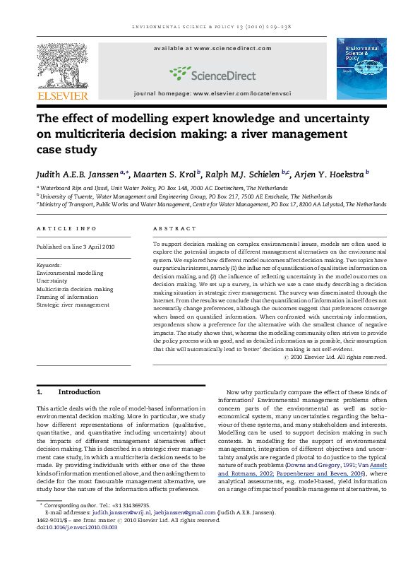 (PDF) The effect of modelling expert knowledge and uncertainty on ...