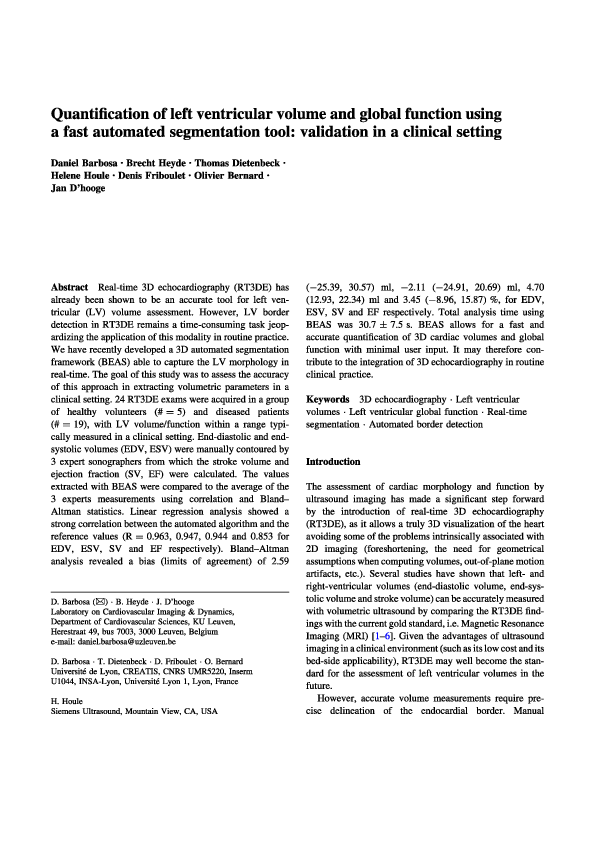 (PDF) Quantification of left ventricular volume and global function ...