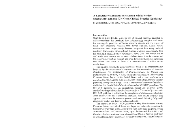(PDF) A Comparative Analysis of Research Ethics Review Mechanisms and ...