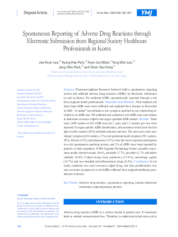 (PDF) Spontaneous reporting of adverse drug reactions in Cuba ...
