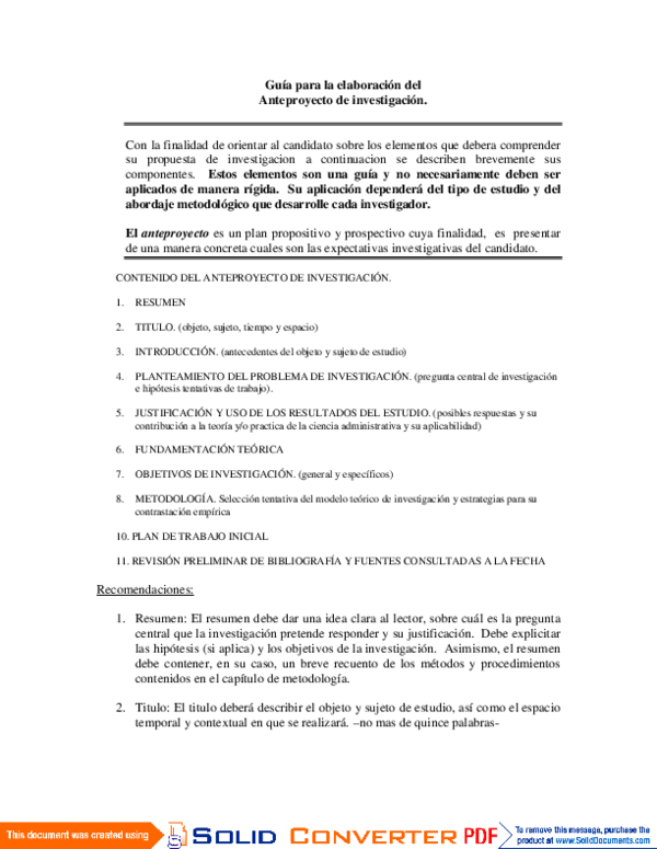 (PDF) Guía para la elaboración del Anteproyecto de investigación
