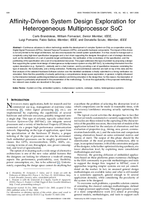 (PDF) Affinity-driven system design exploration for heterogeneous ...