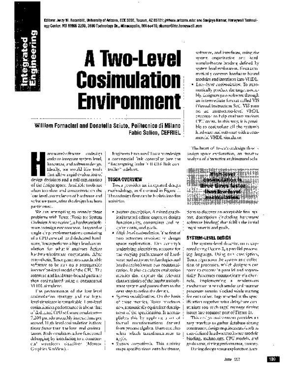 (PDF) A two-level cosimulation environment