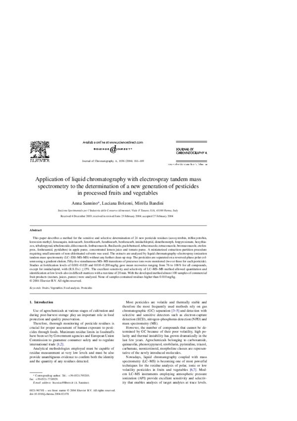(PDF) … of liquid chromatography with electrospray tandem mass ...