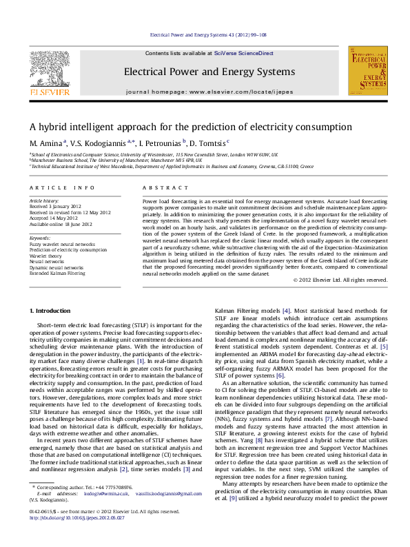 (PDF) A hybrid intelligent approach for the prediction of electricity ...