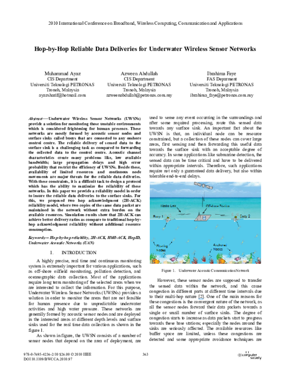 (PDF) HopbyHop Reliable Data Deliveries for Underwater Wireless