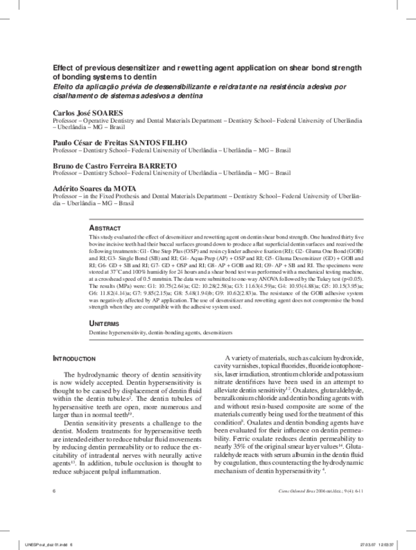 (PDF) Effect of previous desensitizer and rewetting agent application