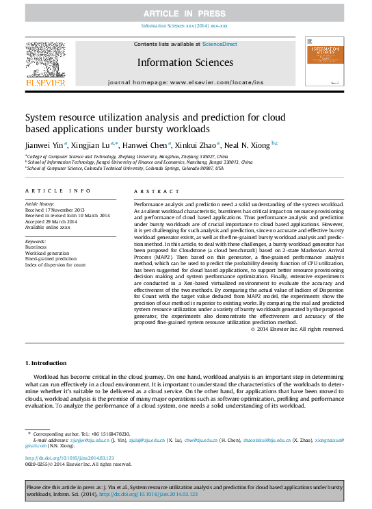 (PDF) System resource utilization analysis and prediction for cloud ...