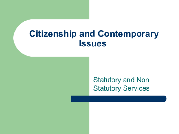(PPT) Stautory No Statutory Services