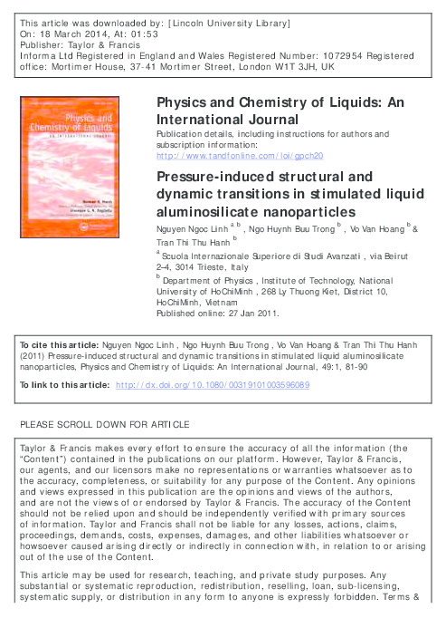 (PDF) Pressure-induced structural and dynamic transitions in stimulated ...