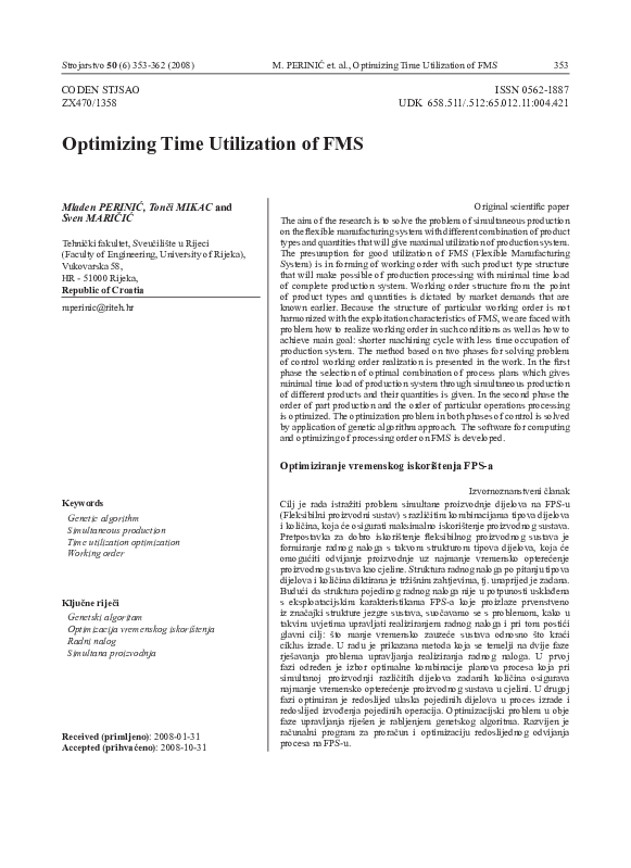 (PDF) Optimizing Time Utilization of FMS
