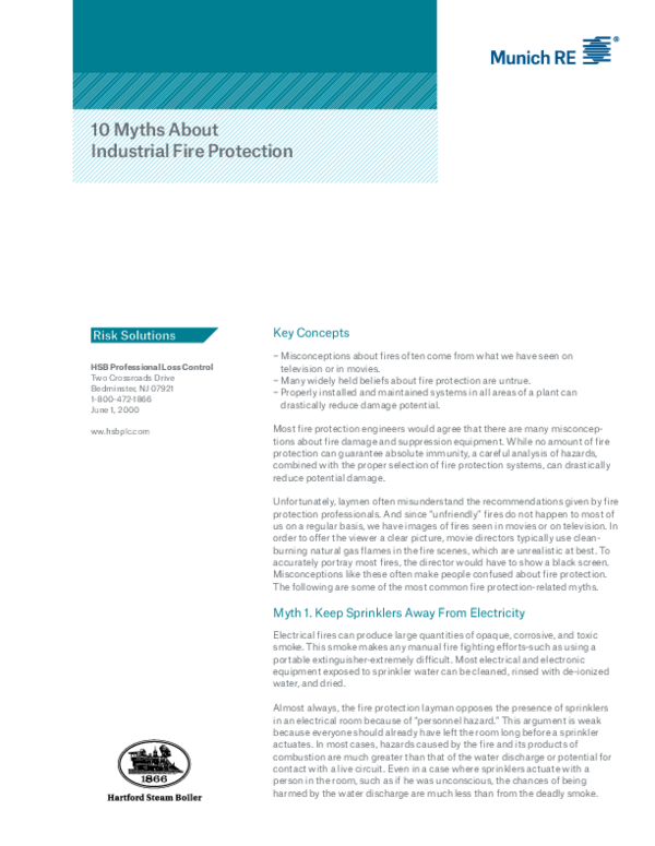 (PDF) Myths About Industrial Fire Protection