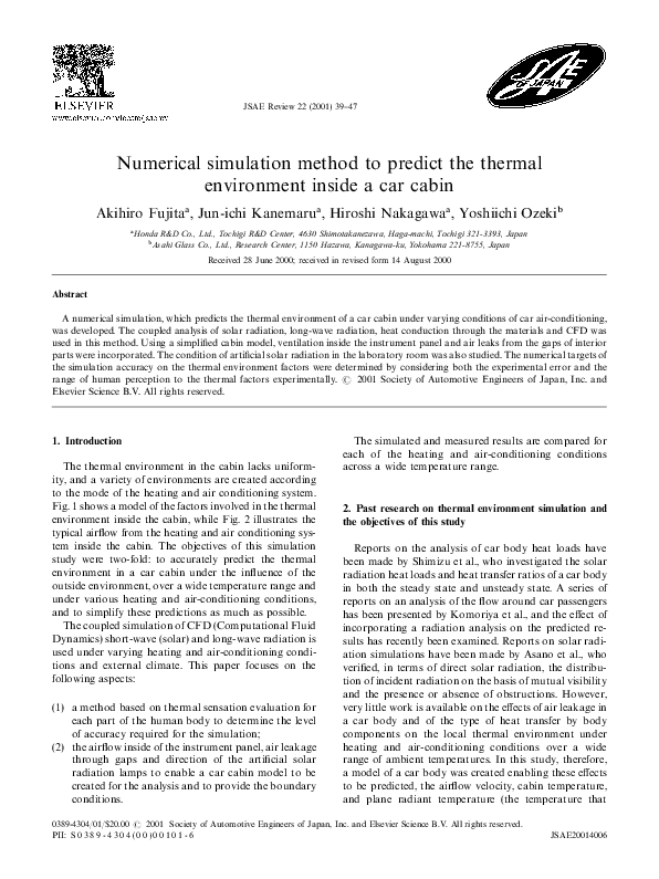 (PDF) Numerical simulation method to predict the thermal environment ...