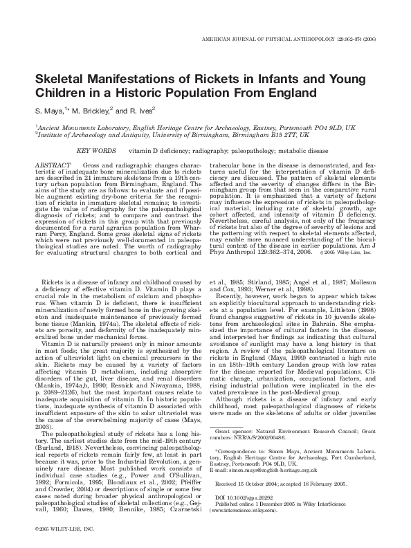 (PDF) Skeletal manifestations of rickets in infants and young children ...