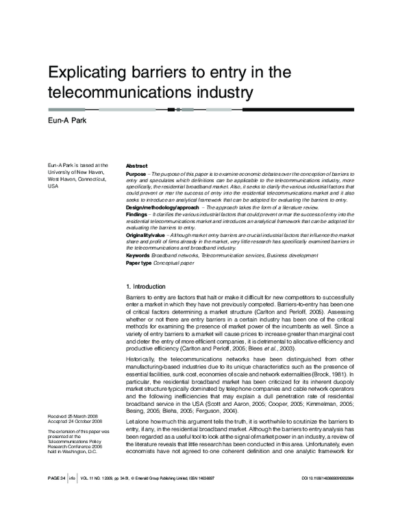 (PDF) Explicating barriers to entry in the industry Sheikh Ali Academia.edu (PDF) Explicating barriers to entry in the industry Sheikh Ali Academia.edu