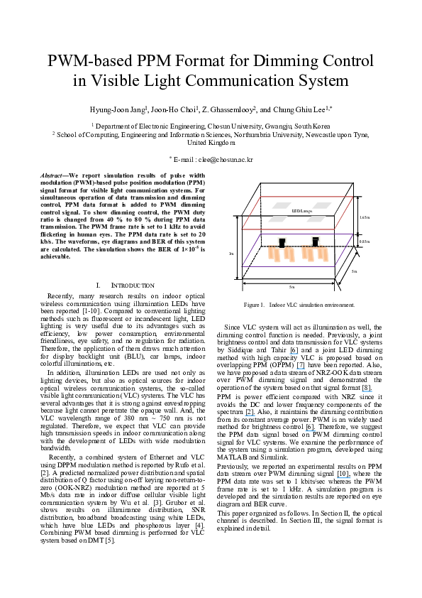 (PDF) PWMbased PPM format for dimming control in visible light
