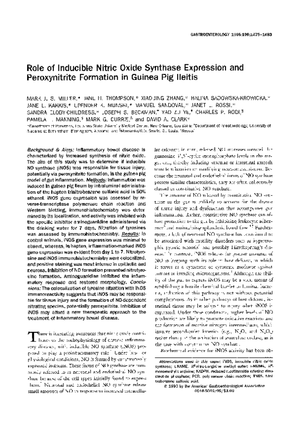 (PDF) Role of inducible nitric oxide synthase expression and ...