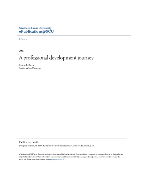 (PDF) A professional development journey
