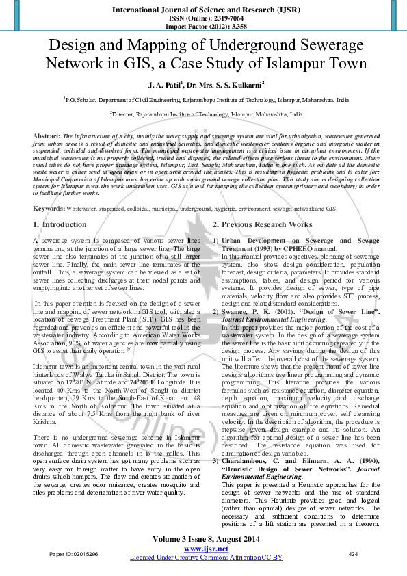 (PDF) Design and Mapping of Underground Sewerage Network in GIS, a Case ...