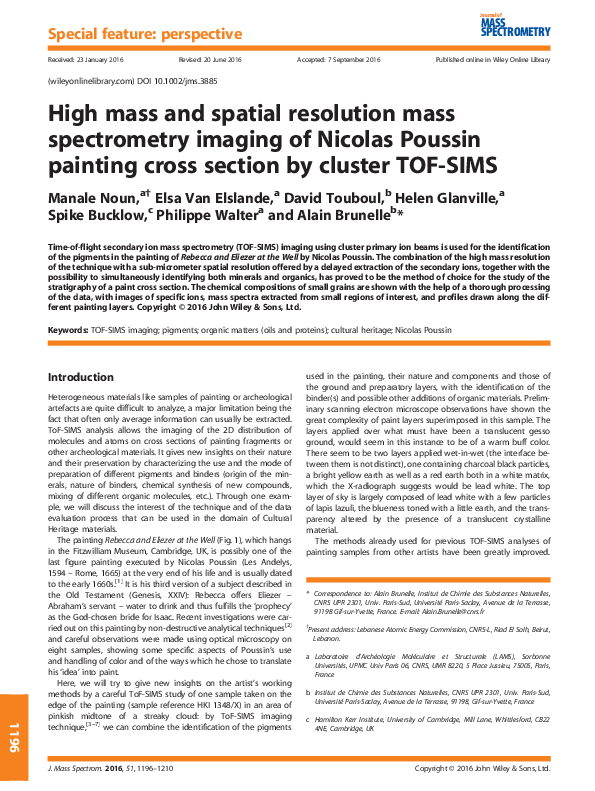 (PDF) High mass and spatial resolution mass spectrometry imaging of ...