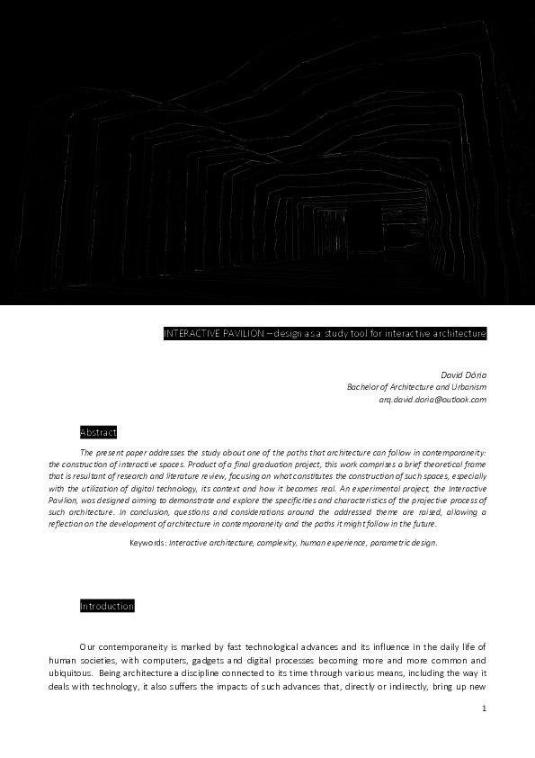 (PDF) INTERACTIVE PAVILION – design as a study tool for interactive ...