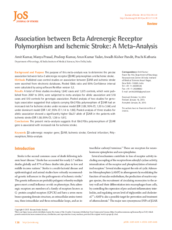 (PDF) Association between Beta Adrenergic Receptor Polymorphism and ...