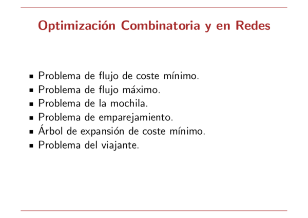 (PDF) Optimización Combinatoria y en Redes