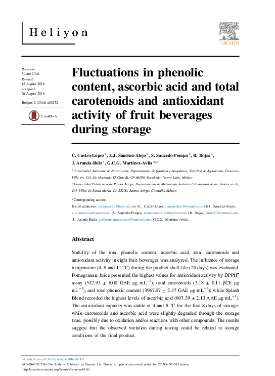 (PDF) Fluctuations in phenolic content, ascorbic acid and total ...