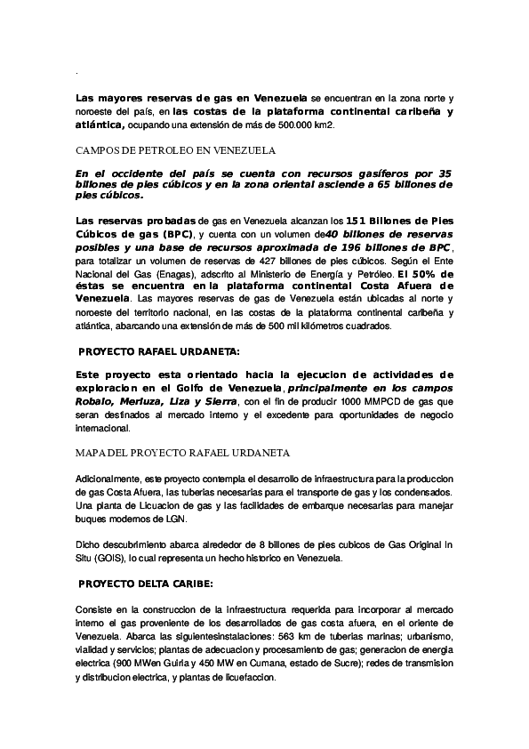 (DOC) Las mayores reservas de gas en Venezuela