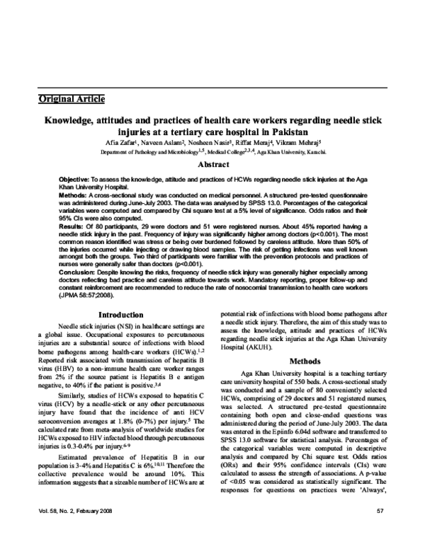 (PDF) Knowledge, attitudes and practices of health care workers ...