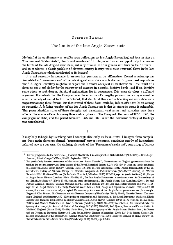 The limits of the late Anglo-Saxon state